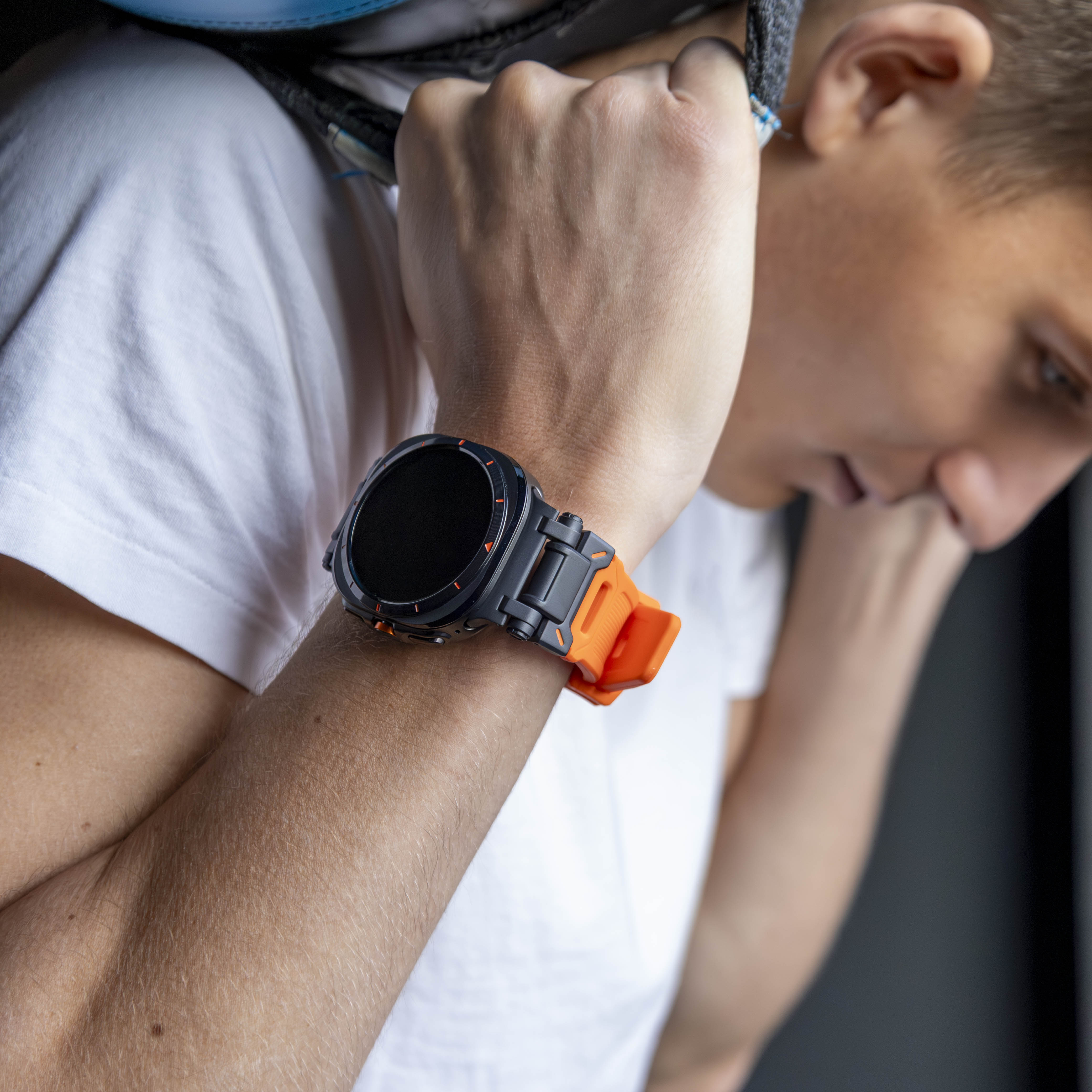 Samsung Galaxy Watch Ultra 2 Silicone Strap 'Explorer' (Orange/Black)