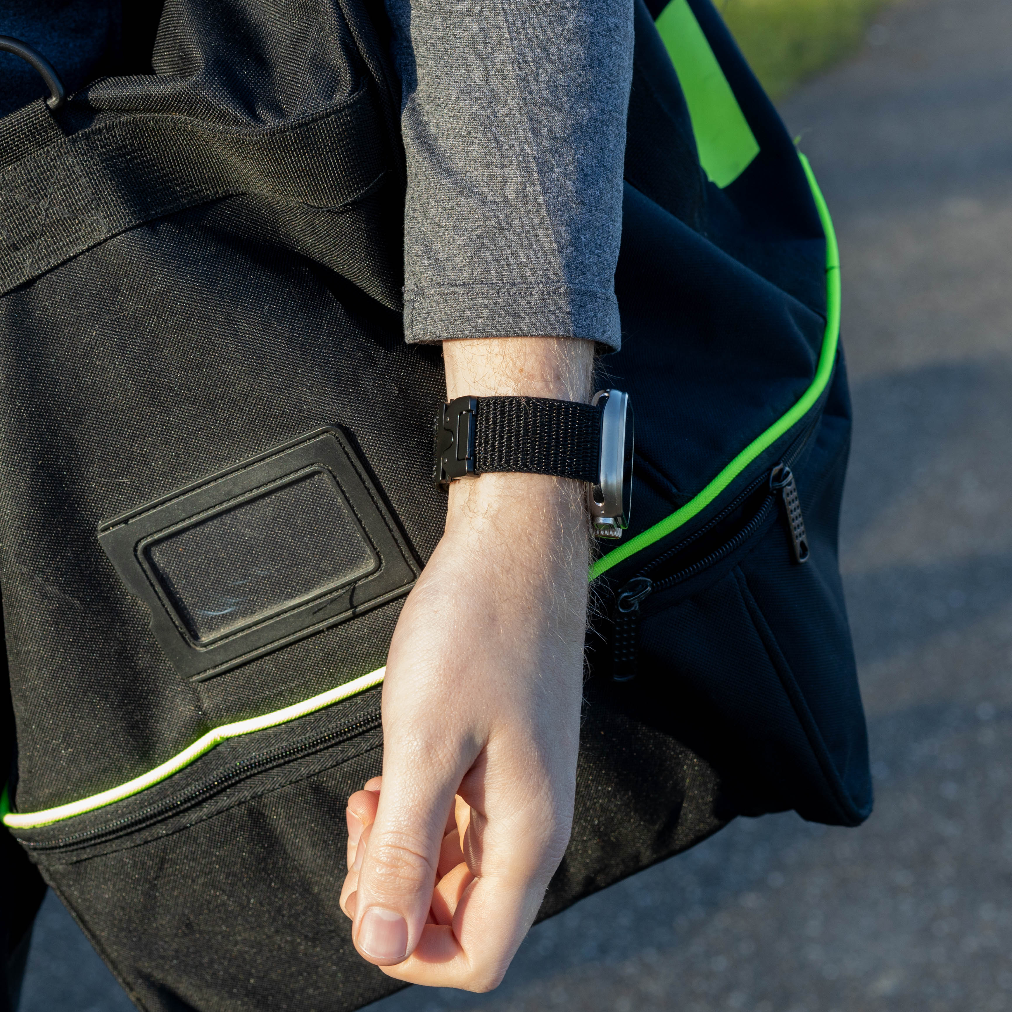 Bandz Apple Watch Ultra Nylonarmband 'Deluxe' mit P-Schnalle (Schwarz)