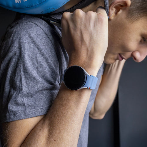 Wave Silicone Strap, grey-blue, lifestyle photo