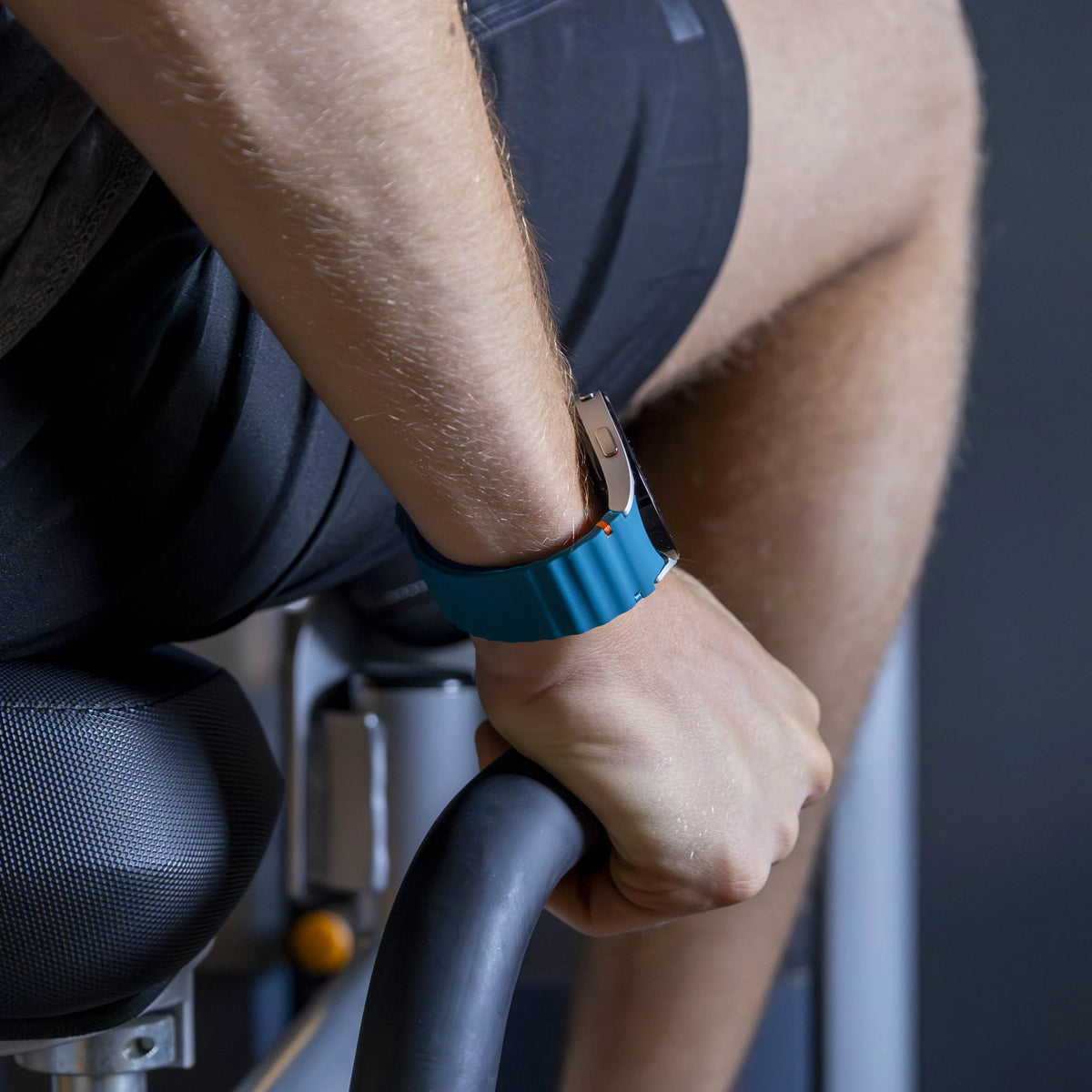 Wave Silicone Strap, green-blue, lifestyle photo