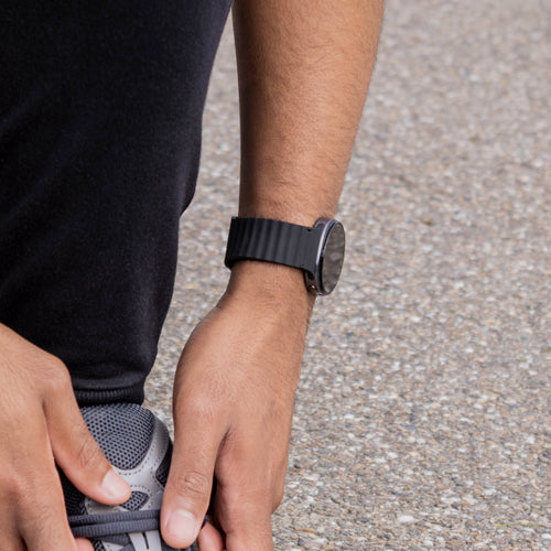 Samsung Galaxy Watch 8 Classic Wave Silikonarmband (Schwarz)