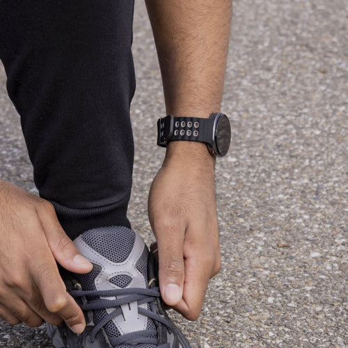 Silicone Ocean Strap, black/grey, lifestyle photo