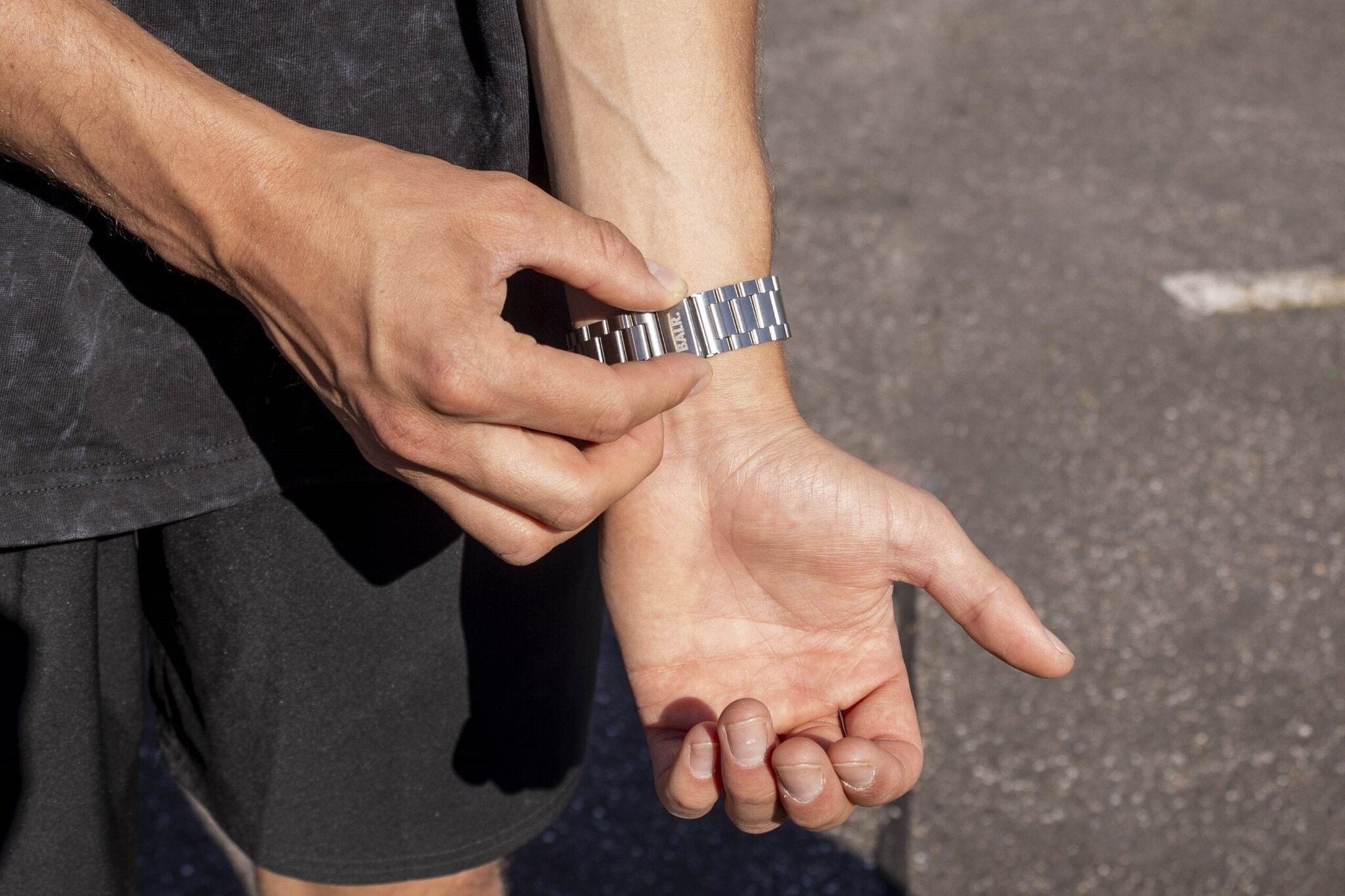 BALR Samsung Galaxy Watch FE Steel Link Strap (Silver)