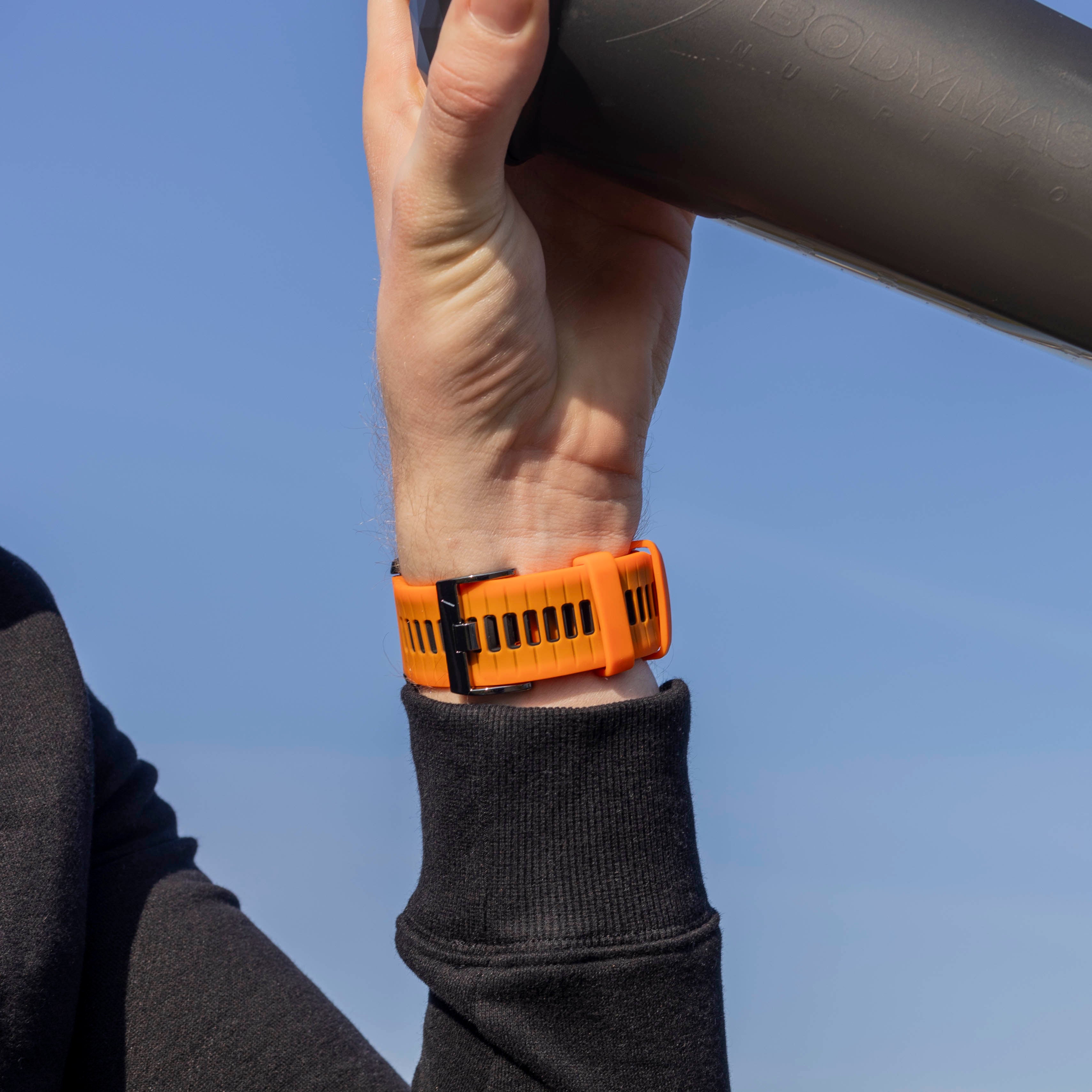 Garmin Quatix 3 / 6x / 7x Solar Sport Buckle Strap (Orange/Black)