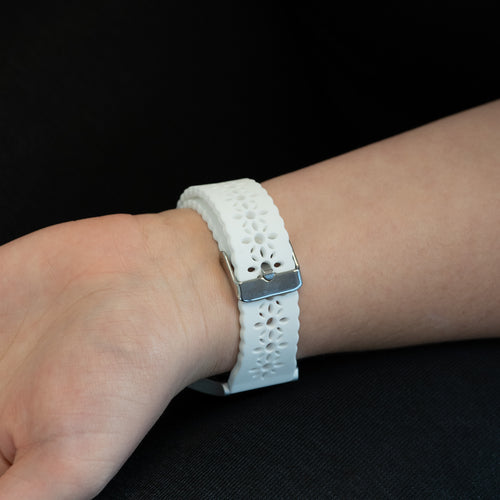 Bandz Amazfit Cheetah 2 Pro Gemustertes Silikonarmband (Weiß)