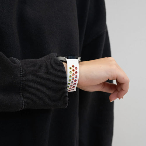Bandz Coros Pace 2 Sportarmband 'Deluxe' (Weiß/Regenbogen)