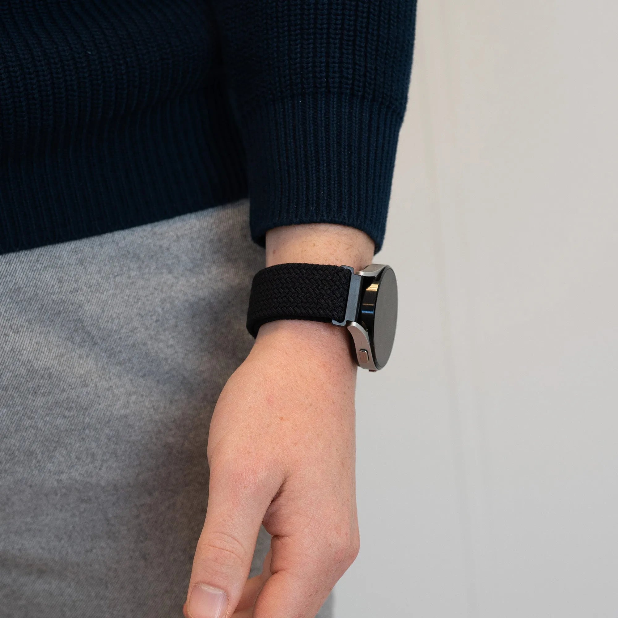 Bandz Oppo Watch X2 geflochtenes Nylonarmband (Schwarz)