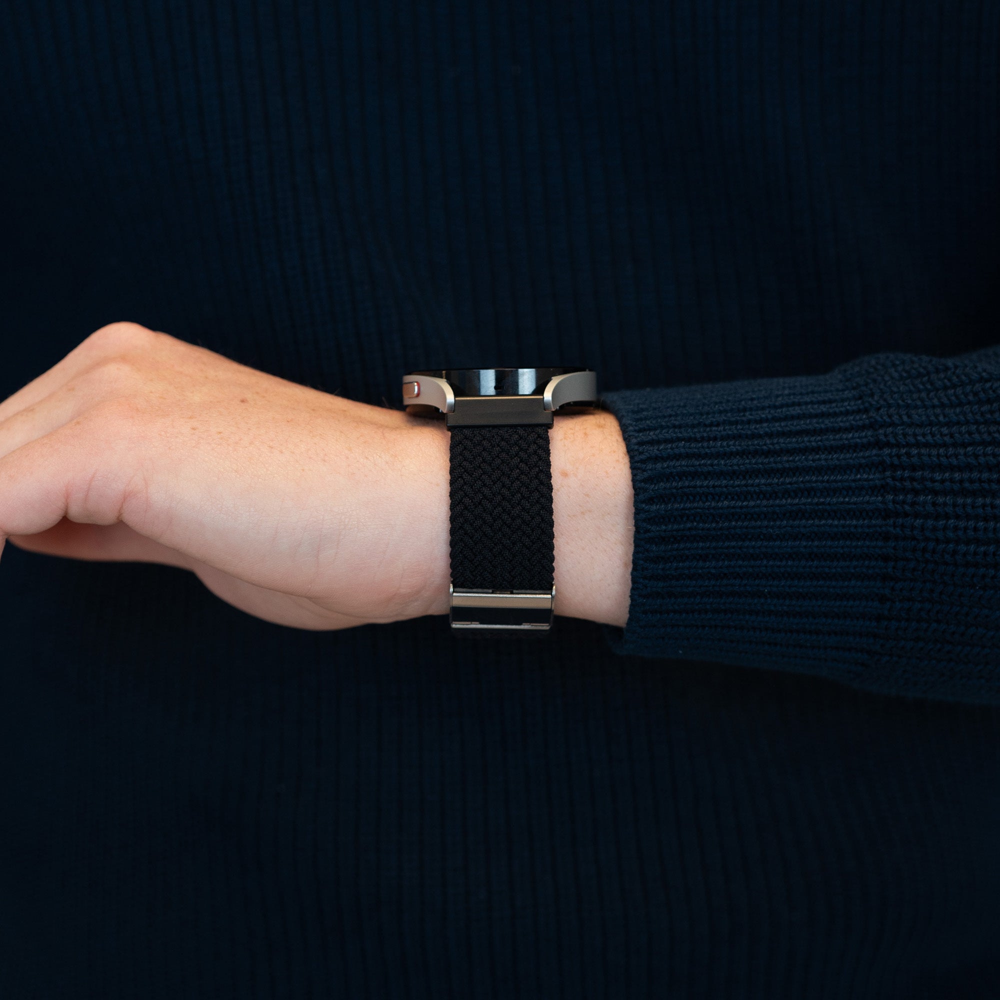 Bandz Samsung Galaxy Watch 4 40mm geflochtenes Nylonarmband (Schwarz)