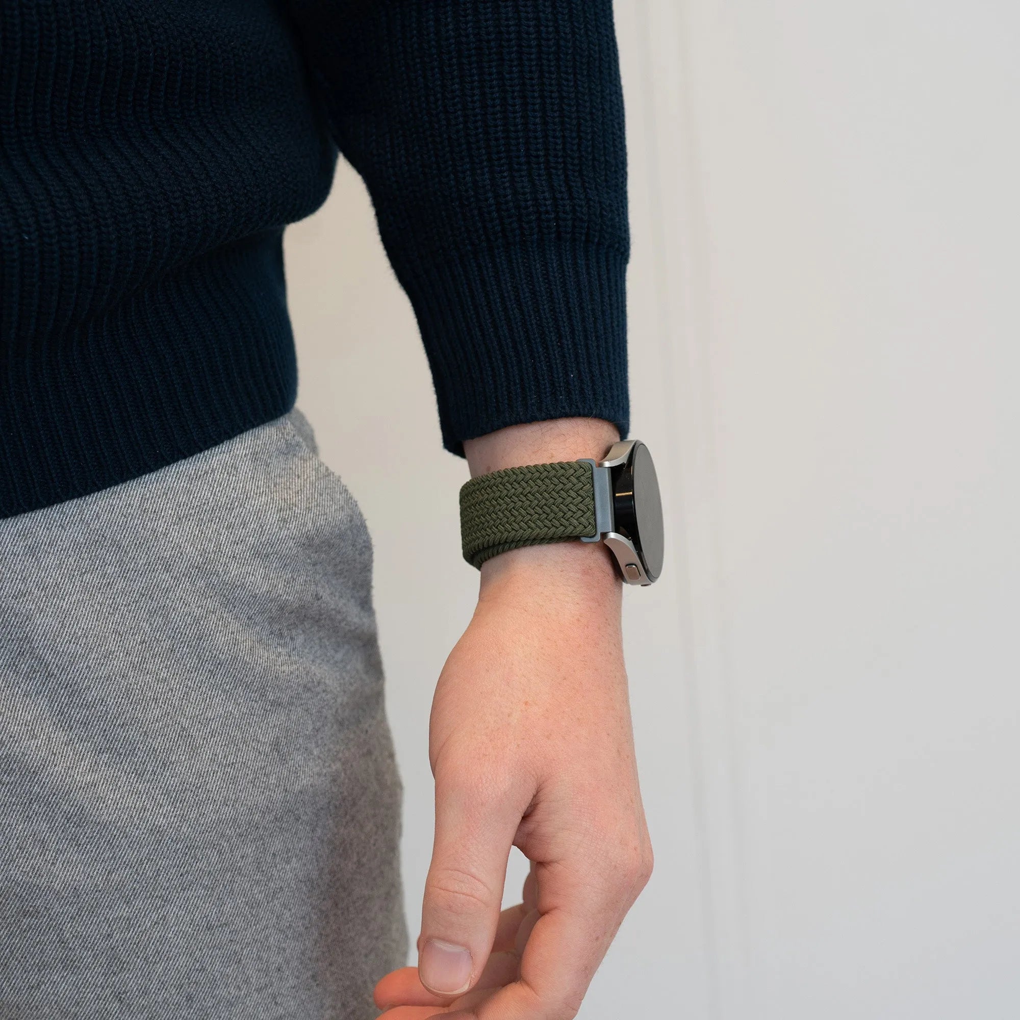 Bandz Oppo Watch X2 geflochtenes Nylonarmband (OliveGrün)