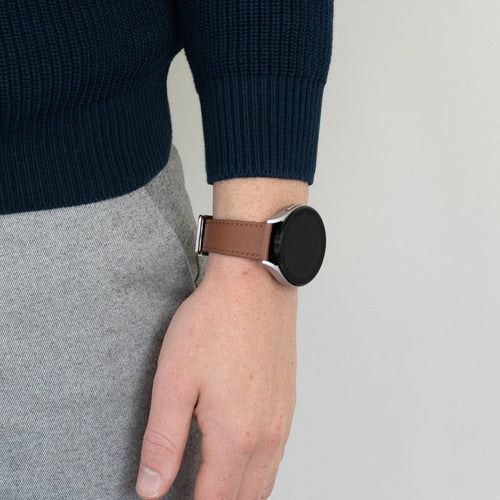 Bandz OnePlus Watch Leather Strap 'Deluxe' (Brown)
