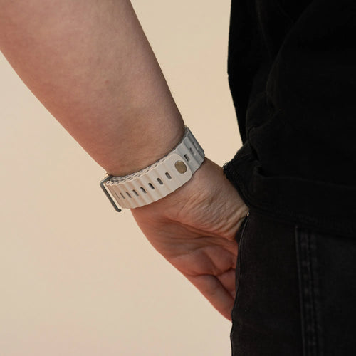 Silicone Ocean Strap with Snap Closure, starlight, lifestyle photo