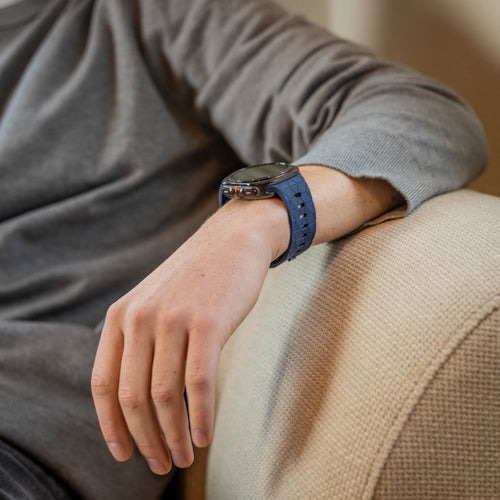 Bandz Samsung Galaxy Watch Ultra Silicone Strap 'Hexagons' (Dark Blue)