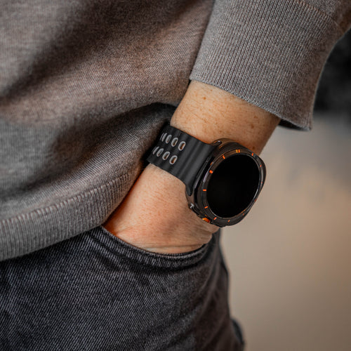 Samsung Galaxy Watch Ultra 2 Wave Silikonarmband Duo (Schwarz/Grau)