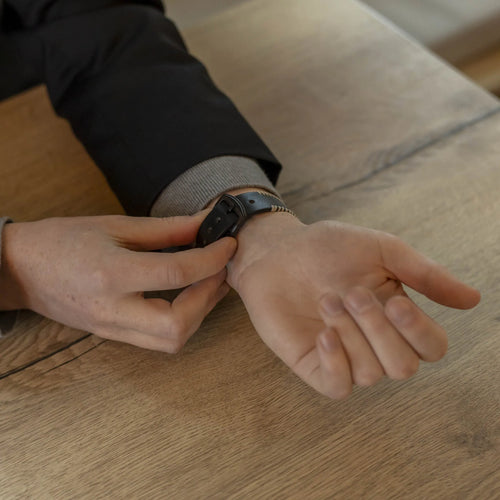 Amazfit Balance 2 Lederarmband mit Ziernaht (Schwarz)