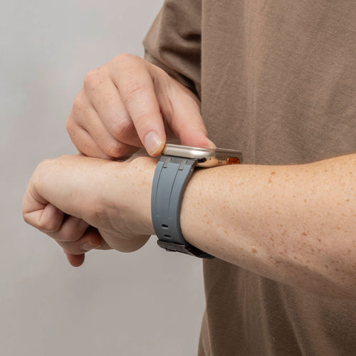 Bandz Apple Watch Ultra Silicone Strap 'Luxe Liquid' (Grey/Black)