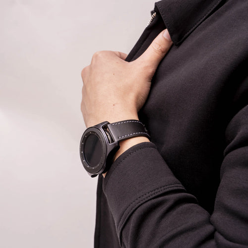 OnePlus Watch 'One Push' Leder-Armband (schwarz)