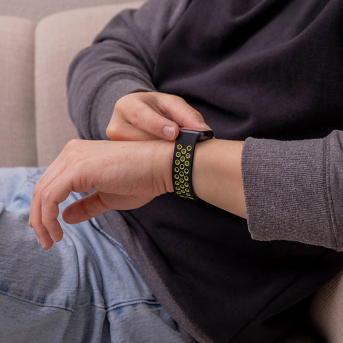 Silicone Sport Strap, black/lime, lifestyle photo