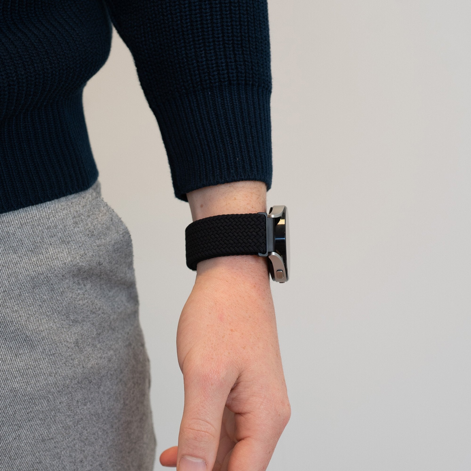 Bandz Garmin Vivomove Sport Gewebtes Nylonarmband (Schwarz)
