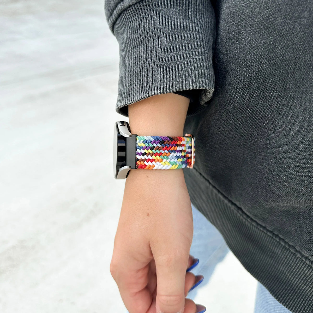 Nylon Adjustable Braided Strap, colourful, lifestyle photo