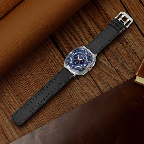 Samsung Galaxy Watch Ultra 2 Doppelnadel-Lederarmband (Schwarz)