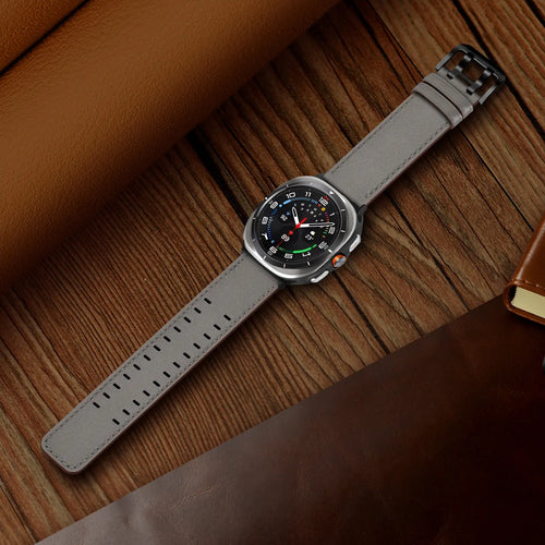 Samsung Galaxy Watch Ultra 2 Doppelnadel-Lederarmband (Grau)
