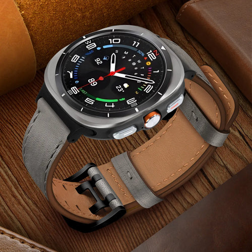 Samsung Galaxy Watch Ultra 2 Doppelnadel-Lederarmband (Grau)