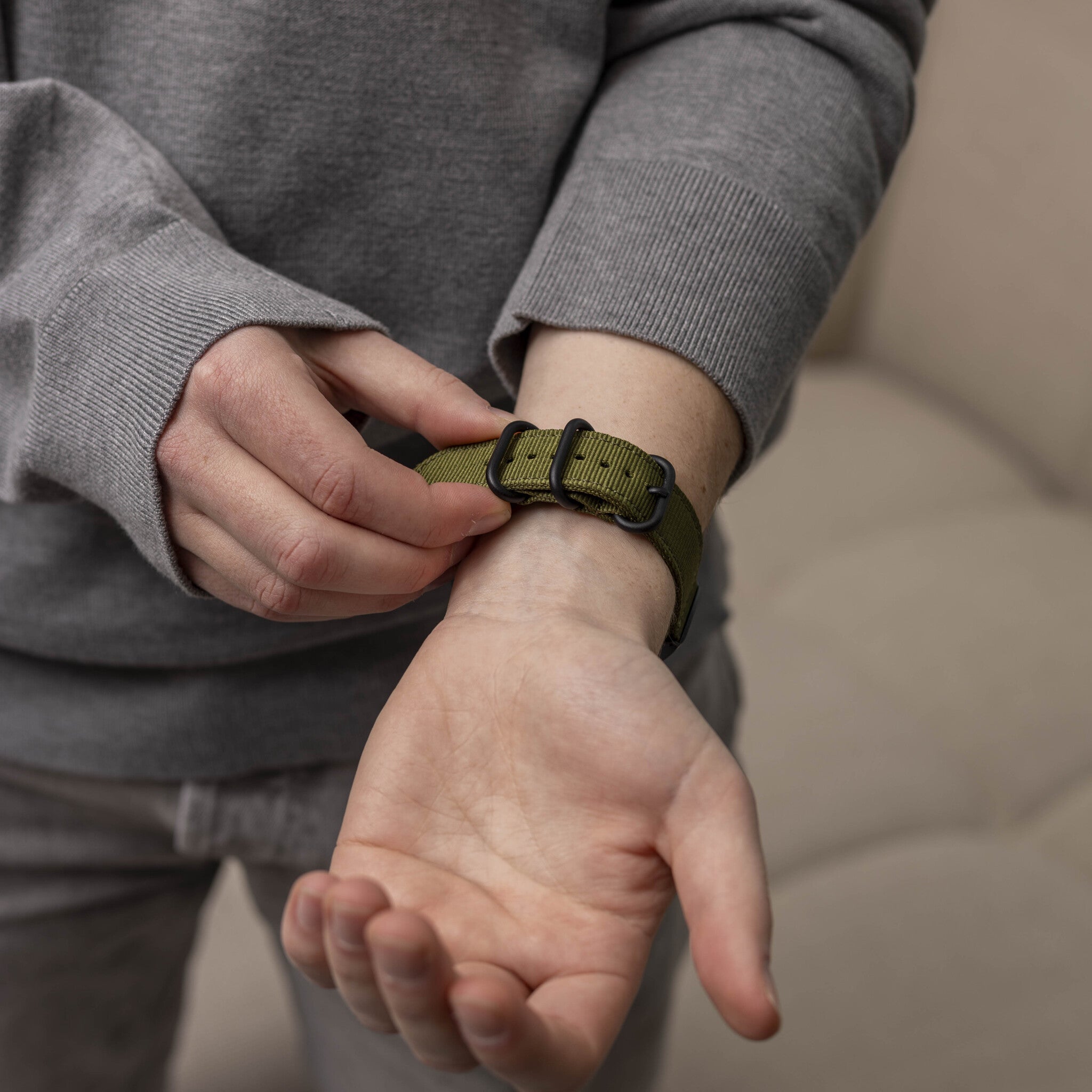 Garmin Fenix 5x/6x Nylon Strap with Buckle (Green)