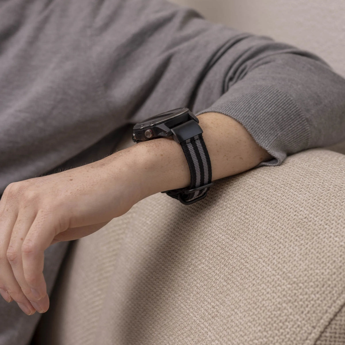 Nylon Buckle Strap, black/grey, lifestyle photo