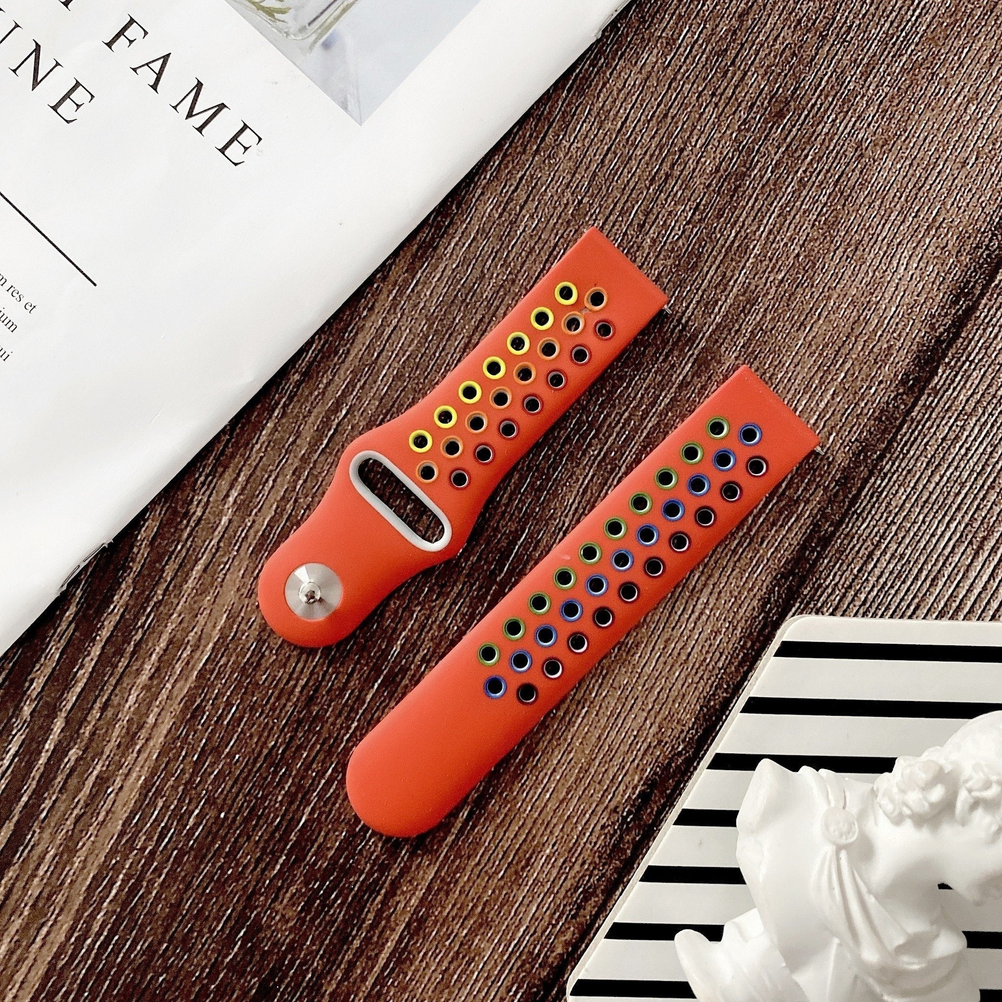 Silicone Sport Strap, red/colourful, lifestyle photo