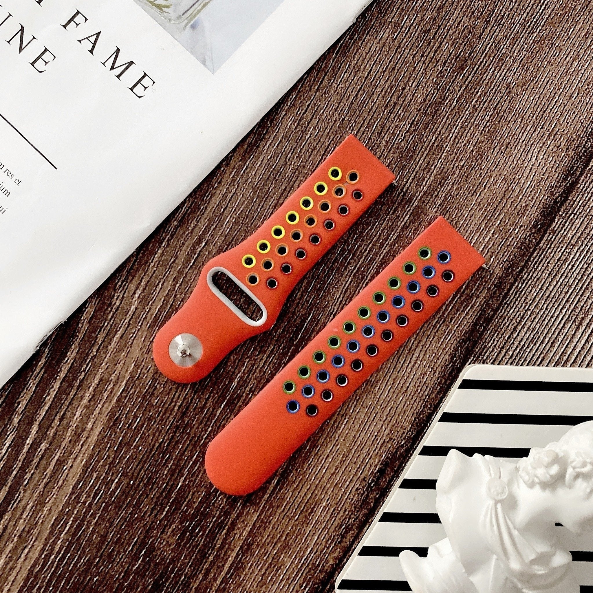 Silicone Sport Strap, red/colourful, lifestyle photo