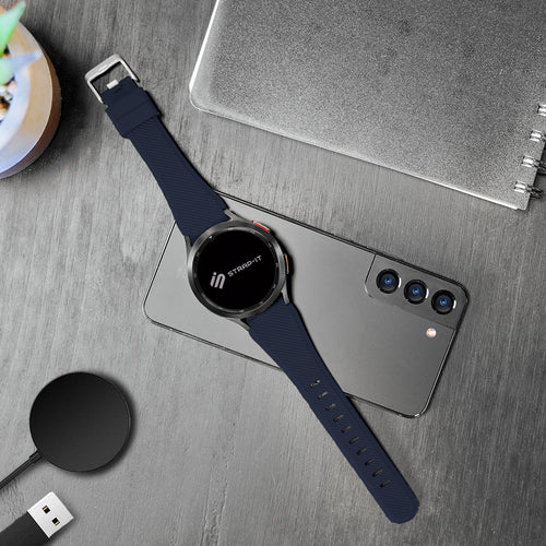 Twill Silicone Strap, dark blue, lifestyle photo