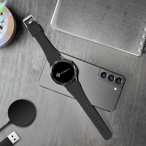 Twill Silicone Strap, black, lifestyle photo