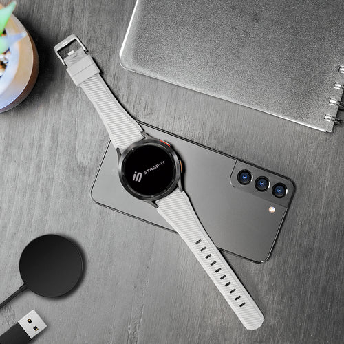 Twill Silicone Strap, white, lifestyle photo
