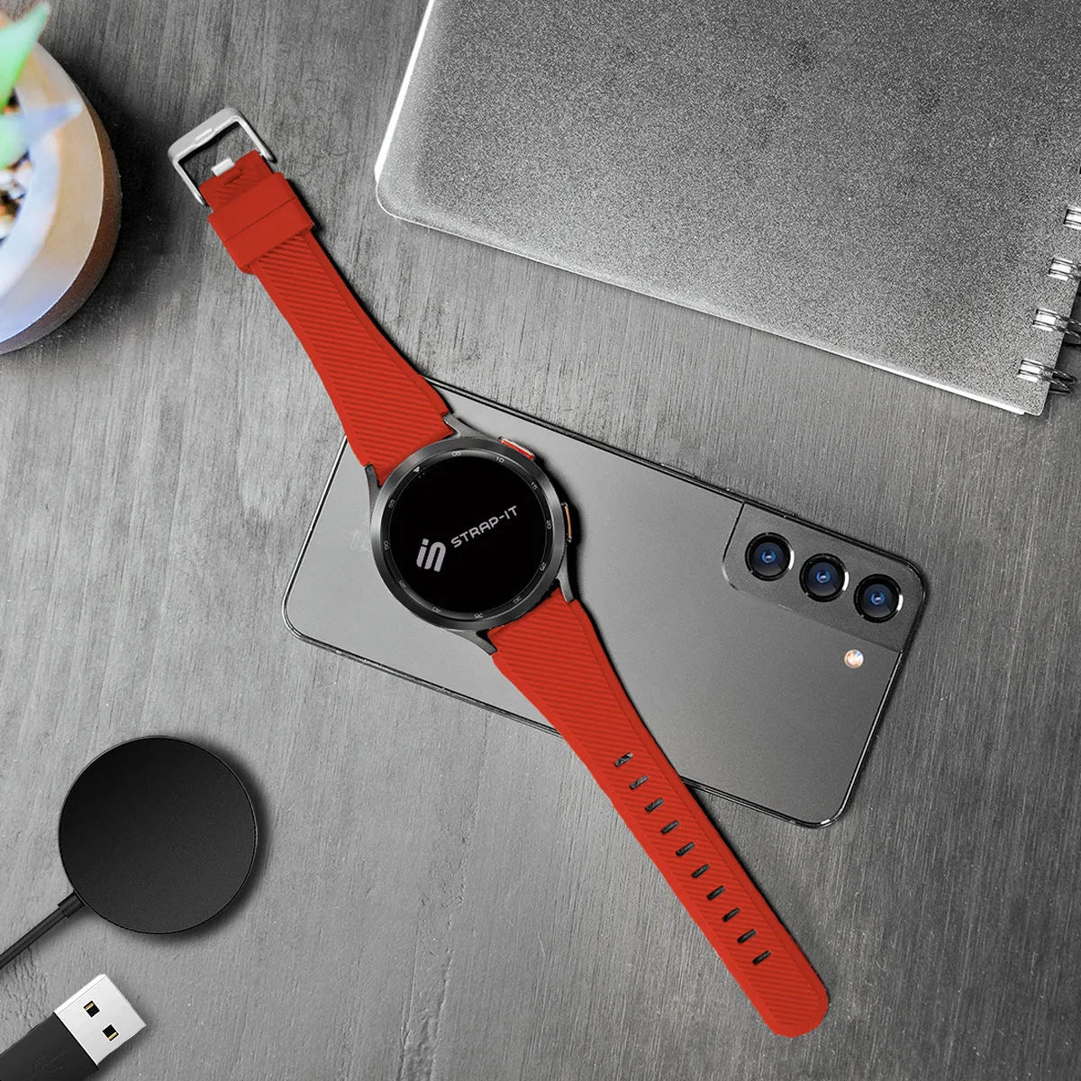 Coros Apex 2 Pro Twill Silicone Strap (Red)
