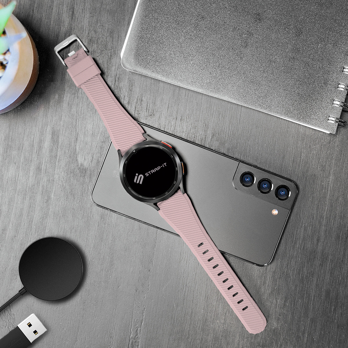 Withings ScanWatch Nova Twill Silikonarmband (Rosa)