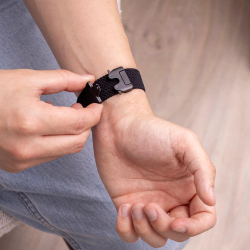 Samsung Galaxy Watch 8 Classic Geflochtenes Armband mit P-Schnalle (Schwarz)