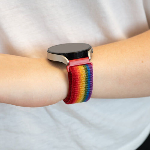 Bandz Garmin Venu 2 Plus Nylon Loop Armband (Regenbogen)