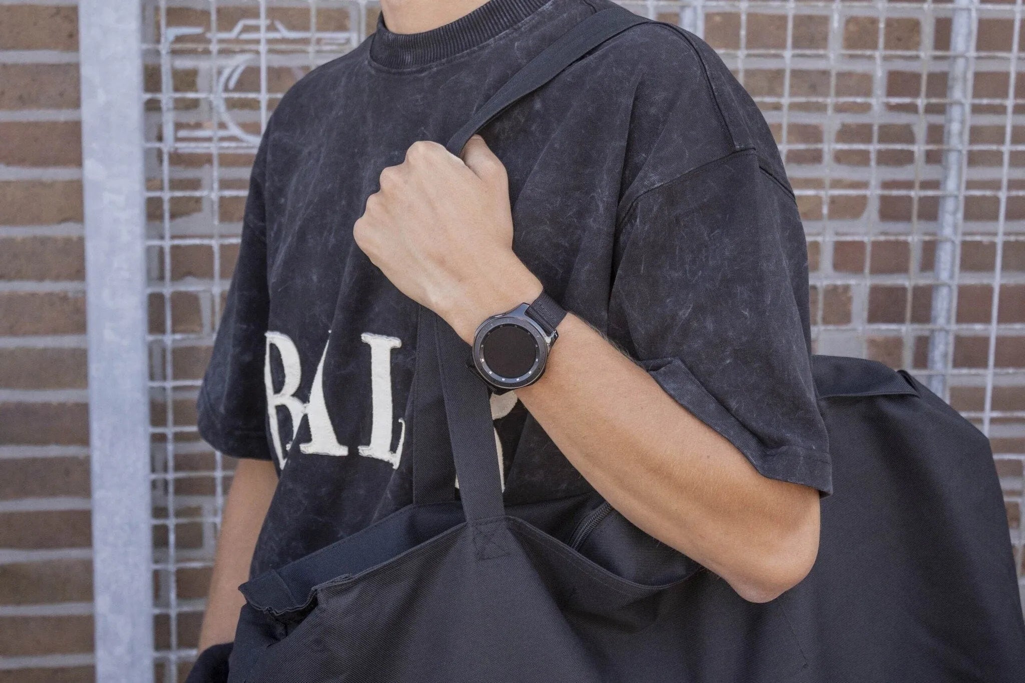 BALR Polar Grit X Nylonarmband mit Schnalle (Schwarz)