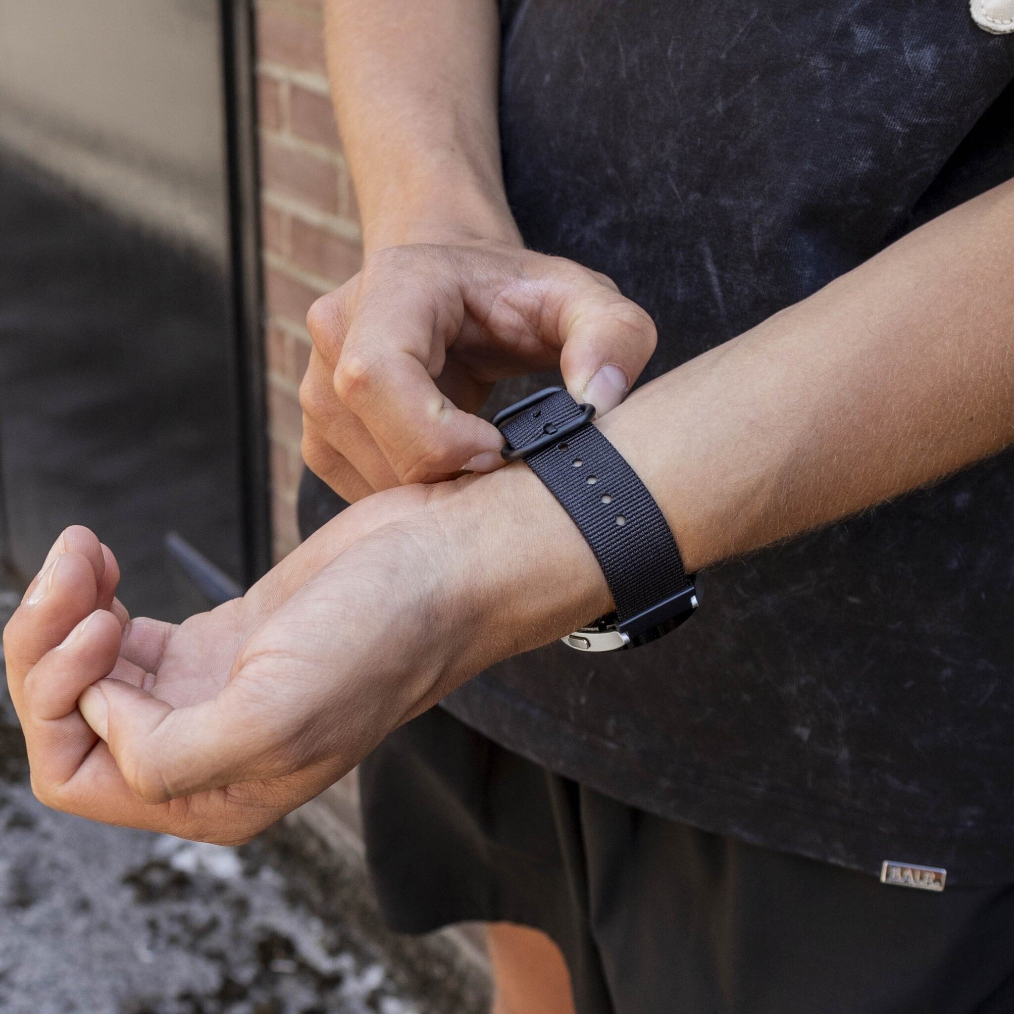 BALR Amazfit Bip 3 (Pro) Nylonarmband mit Schnalle (Schwarz)