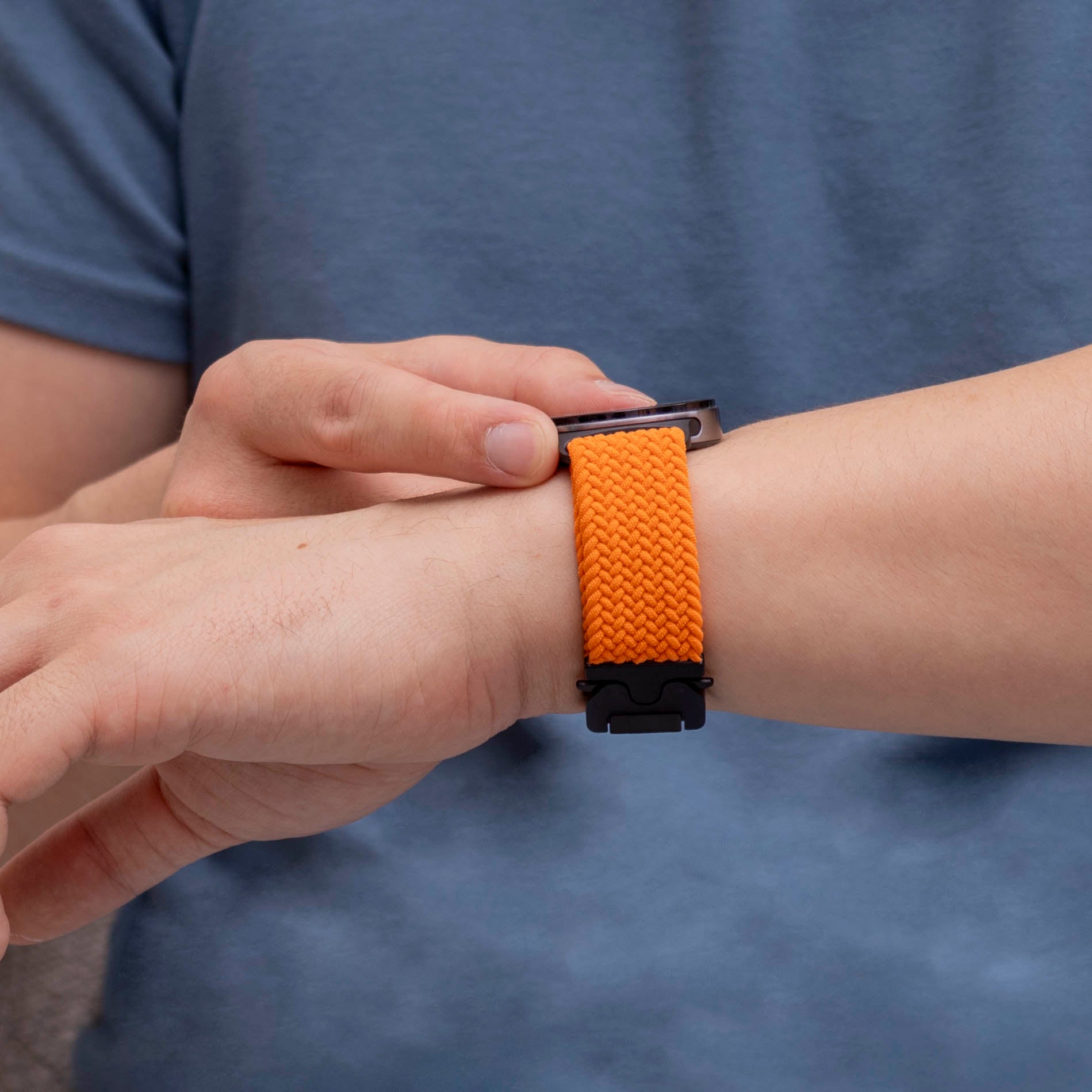 Samsung Galaxy Watch 9 - 44mm Geflochtenes Armband mit P-Schnalle (Orange)