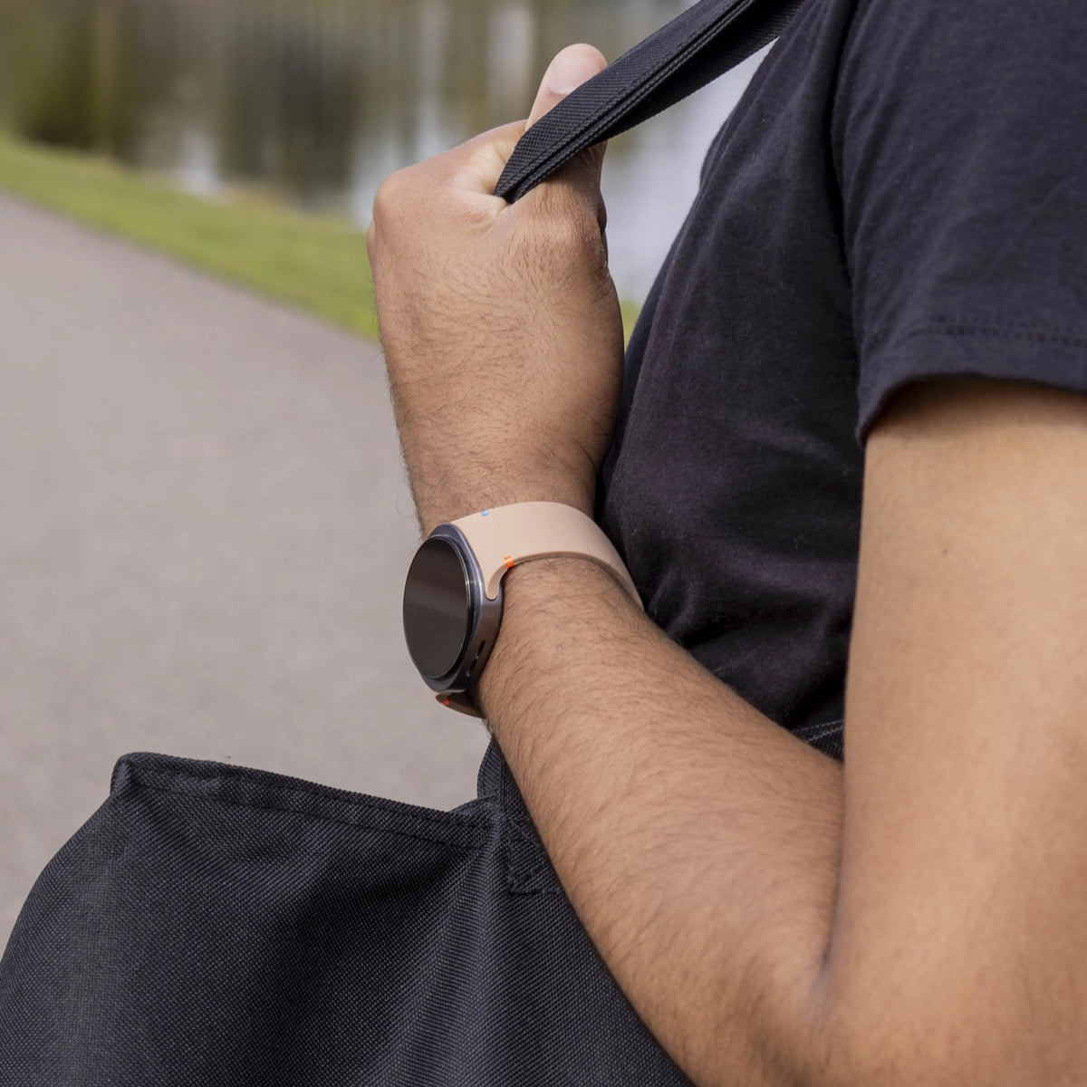 Silicone Strap, beige, lifestyle photo