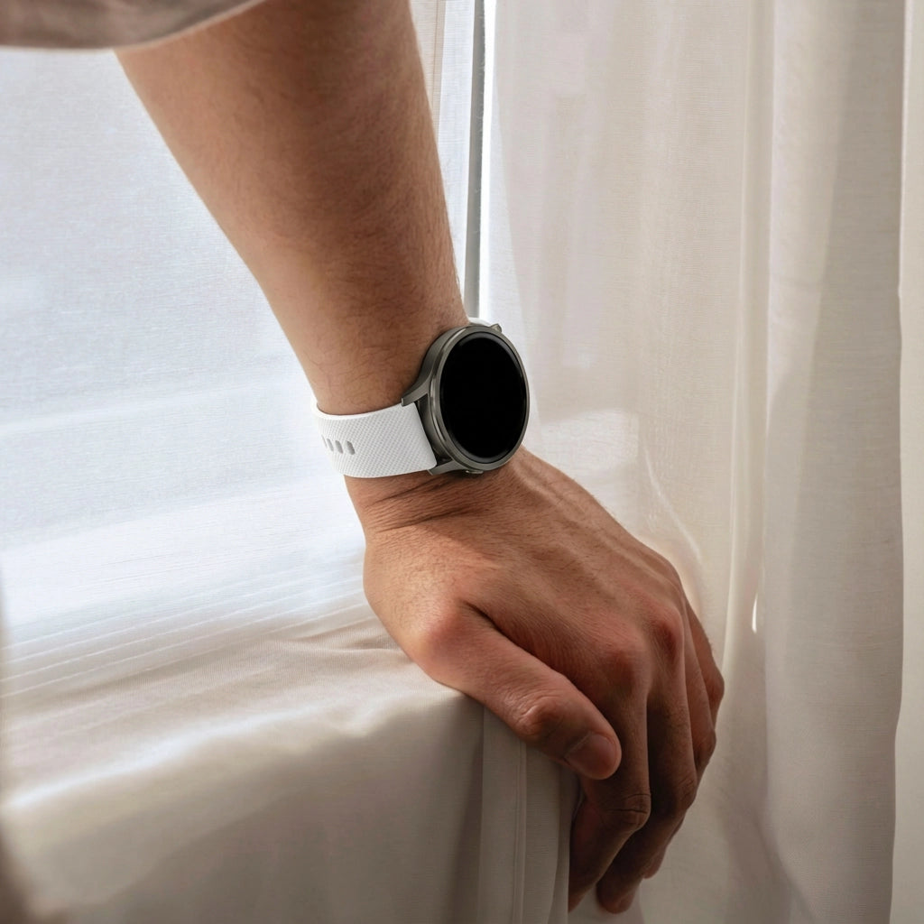 Bandz Garmin Vivomove Trend Silikonarmband 'Premium' (Weiß)