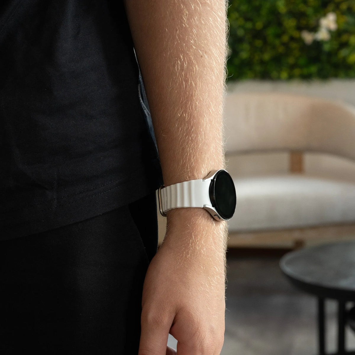 Silicone Ocean Strap, white, lifestyle photo
