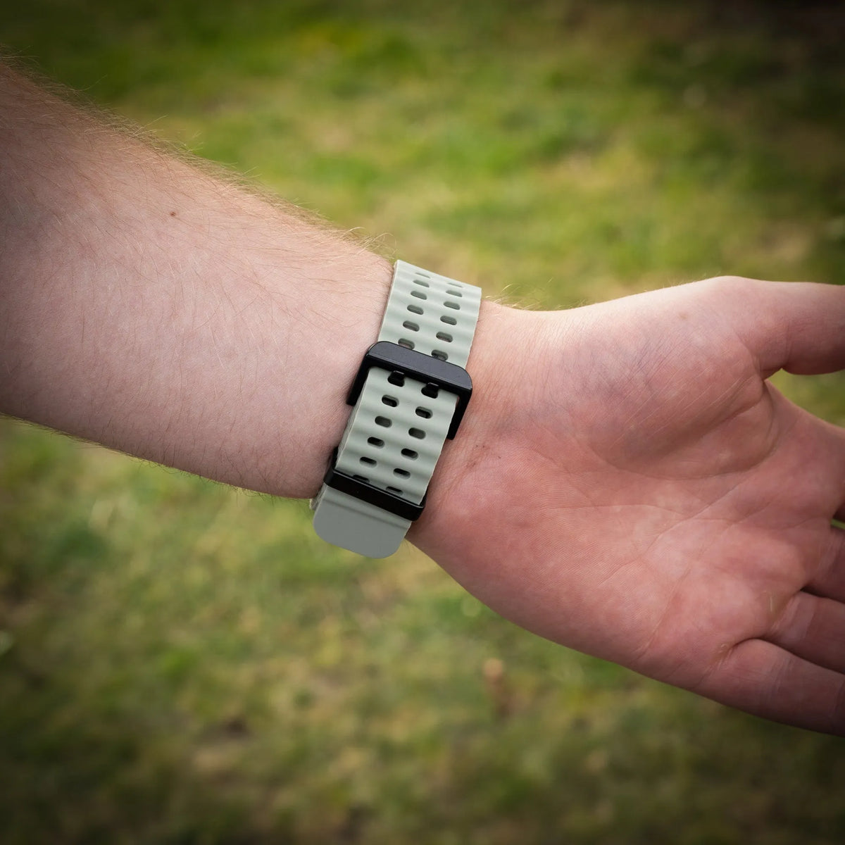 Silicone Ocean Strap, grey-green, lifestyle photo