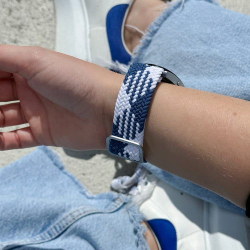 Nylon Adjustable Braided Strap, blue/white, lifestyle photo