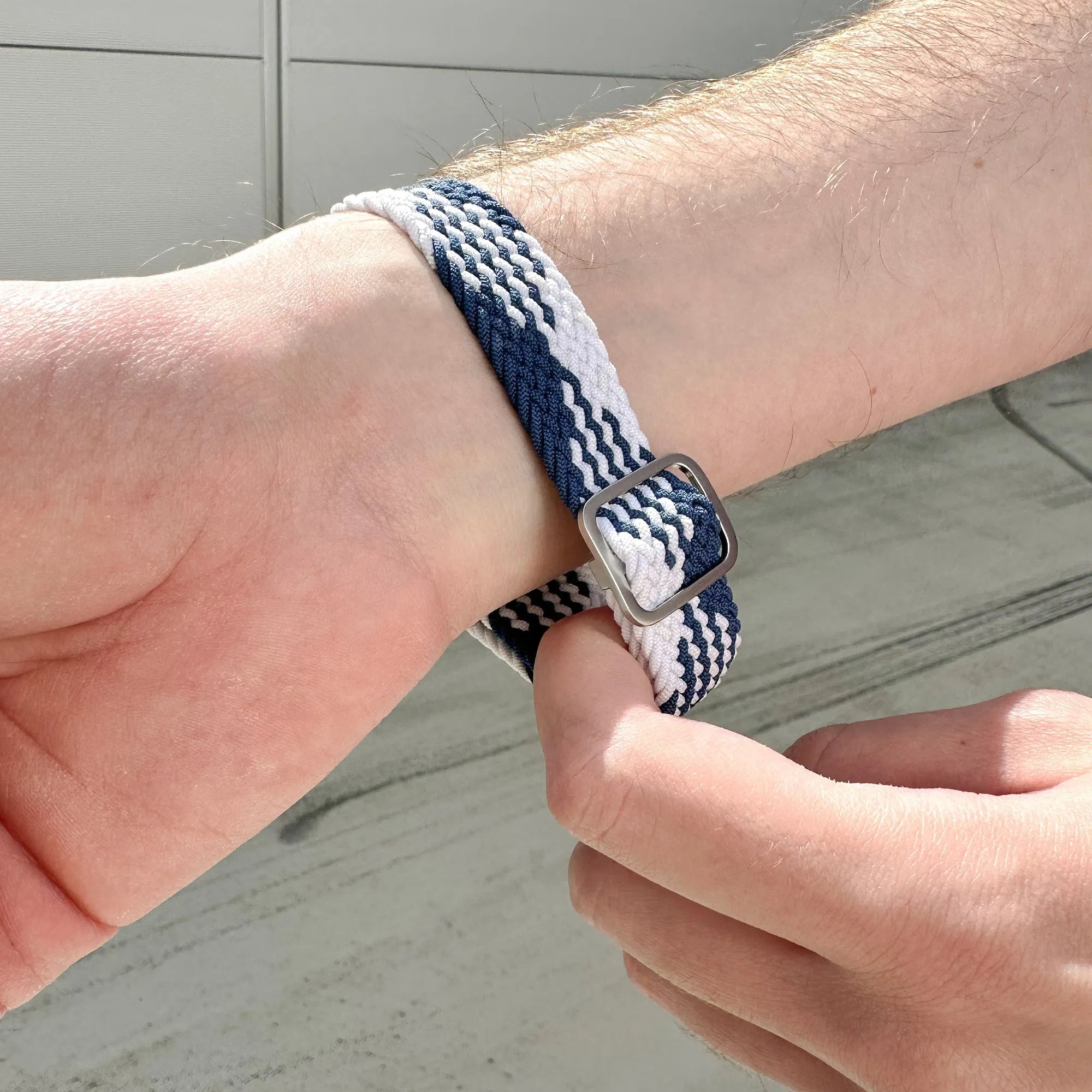 Amazfit Bip 3 (Pro) Adjustable Braided Strap (Blue/White)