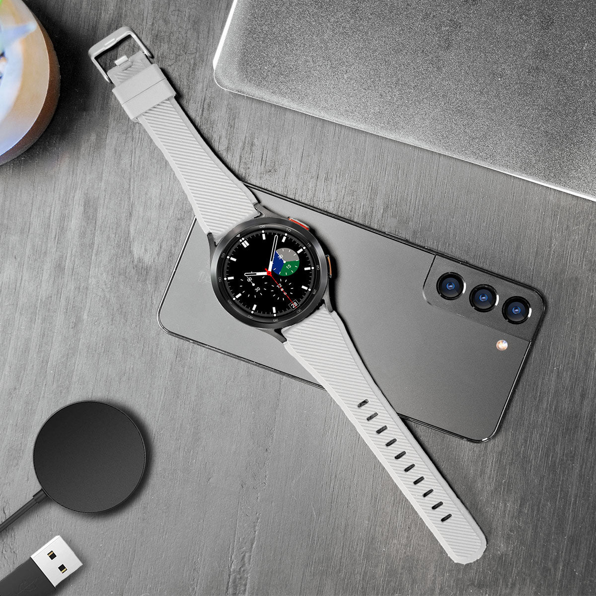 Twill Silicone Strap, white, lifestyle photo