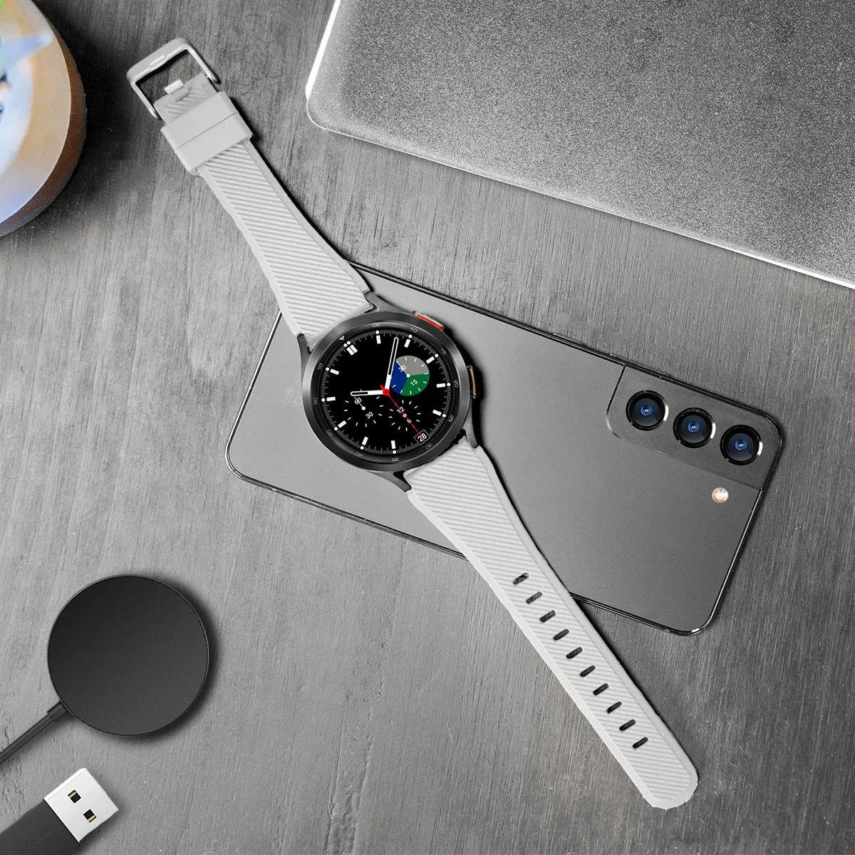Twill Silicone Strap, white, lifestyle photo
