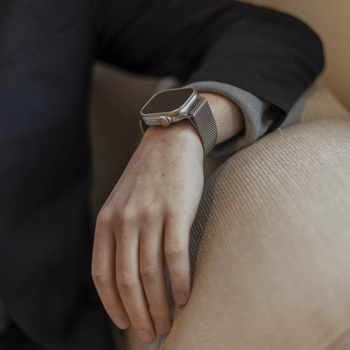 Milanese Loop Strap P-Buckle, silver, lifestyle photo