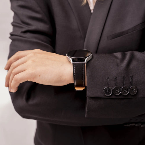 Amazfit GTS 2 'One Push' Leather Strap (Black)
